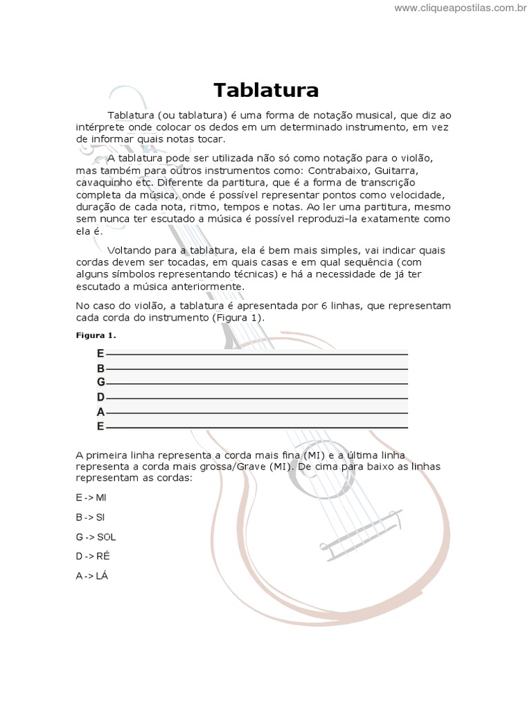 Tablatura | PDF | Notação musical | Composições musicais
