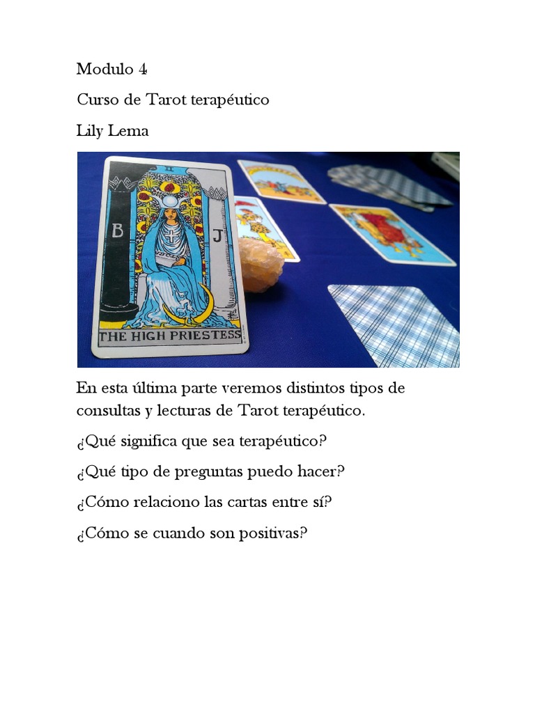 Modulo 4 Curso De Tarot Terapeutico Pdf Tarot Comportamiento
