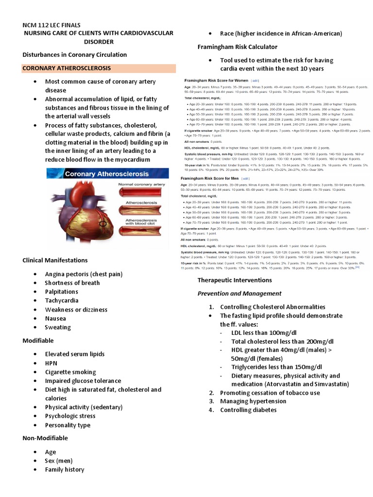 Nursing Care of Clients With Cardiovascular Disorder | PDF | Myocardial ...