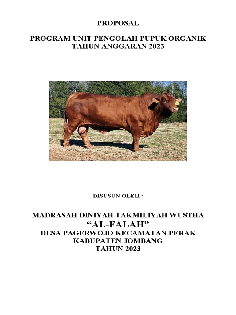 Proposal Budidaya Ternak Sapi Jombang | PDF