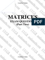 Matrices Exam Questions Part Two Solutions