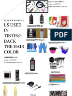 Implements and Materials Used in Tinting Back The Hair Color