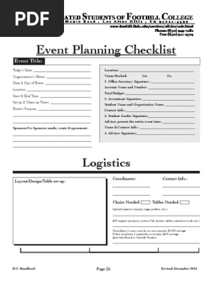 Event Planning Checklist