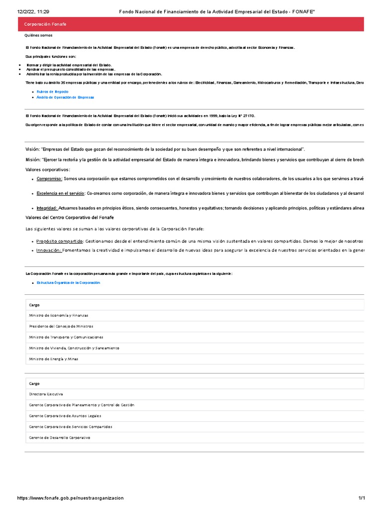 Fondo Nacional de Financiamiento de La Actividad Empresarial Del Estado ...