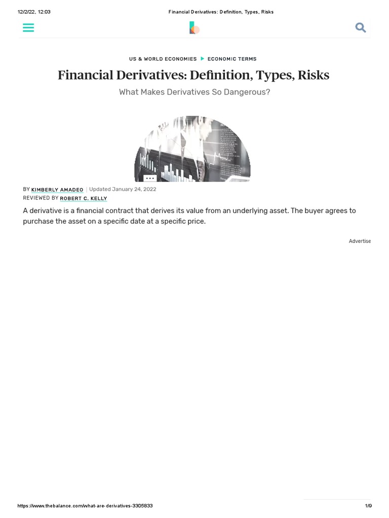 Financial Derivatives - Definition, Types, Risks | PDF | Derivative