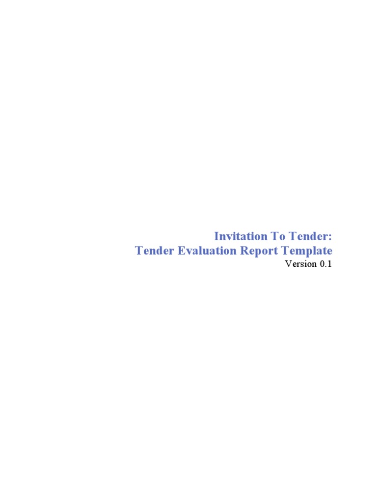 Tender Evaluation Report Template | PDF | Evaluation | Business