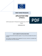 Appendix I - Application Form