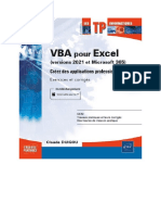 TP sur VBA pour Excel Livre 2021