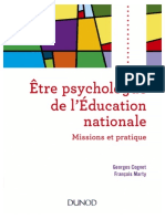 Être Psychologue de L'éducation Nationale. Missions Et Pratique-2018