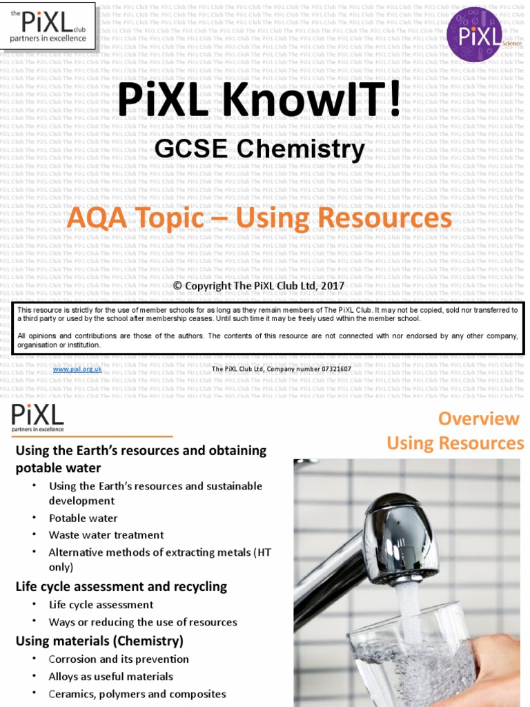 Aqa Chemistry Using Resources Knowit Gcse H v1 PDF Sewage Treatment