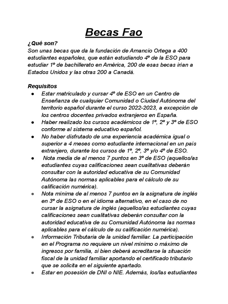 Becas Fao | PDF