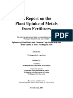A Report On The Plant Uptake of Metals Form Fertilizers