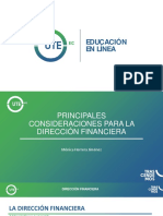 Consideraciones Principales Dirección Financiera