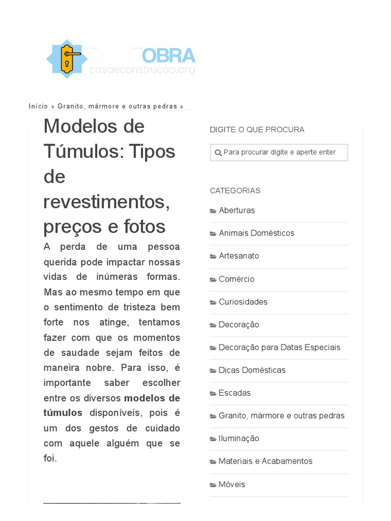 Modelos e Tipos de Túmulos Simples | PDF | Granito | Rochas (Geologia)