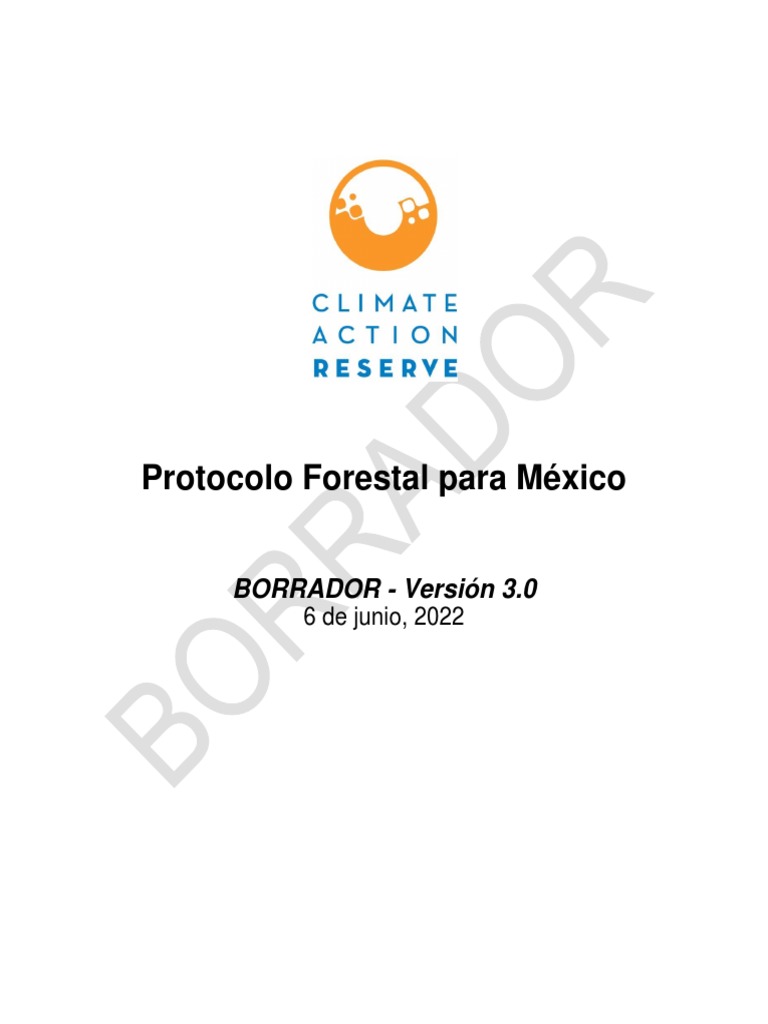 Mexico Forest Protocol V3.0 WG Draft ESP PDF Reducción de emisiones