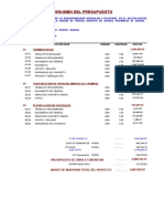 Resumen Del Presupuesto