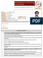 NPTEL E-Admit Hall Ticket for Programming Exam