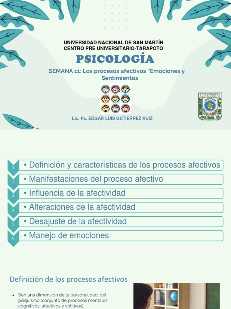 Procesos Afectivos en Psicología | PDF | Las emociones | Sicología