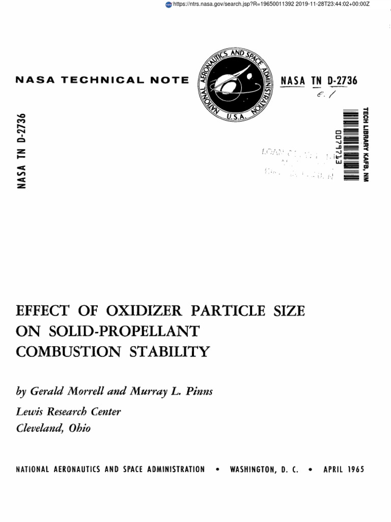 Effect of Oxidizer Particle Size Combustion Stability On Solid