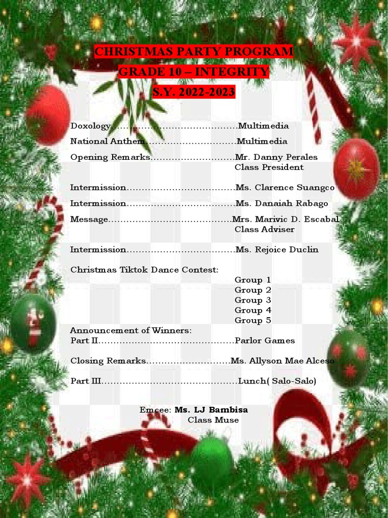 Christmas Party Program | PDF