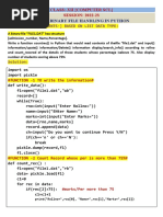 11 Binary File Handling Assignment