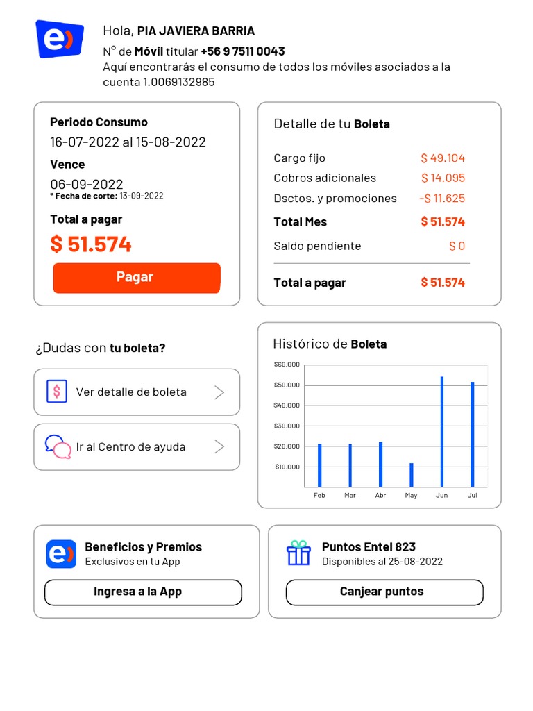 Resumen de Boleta de Telefonía Móvil | PDF | Telecomunicaciones ...