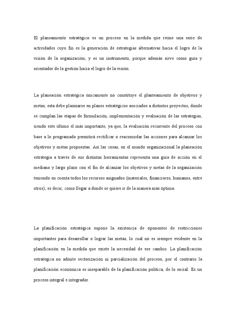 Importancia de la Planeación Estratégica | PDF | Crecimiento personal y ...
