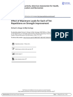 Effect of Maximum Loads For Each of Ten Repetitions On Strength Improvement 1967