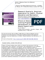 Effects of Selected Weight Training Programs On The Development of Strength and Muscle Hypertrophy