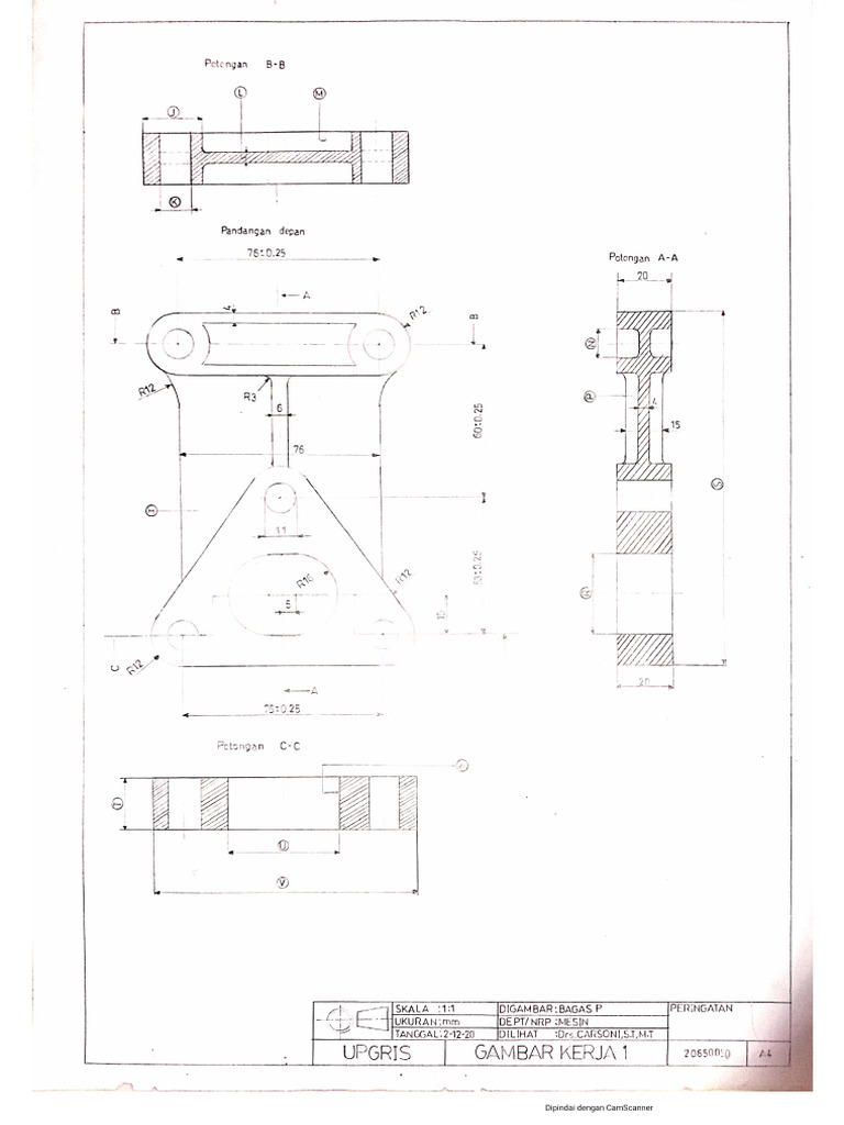 Tugas 7 Gambar Teknik | PDF