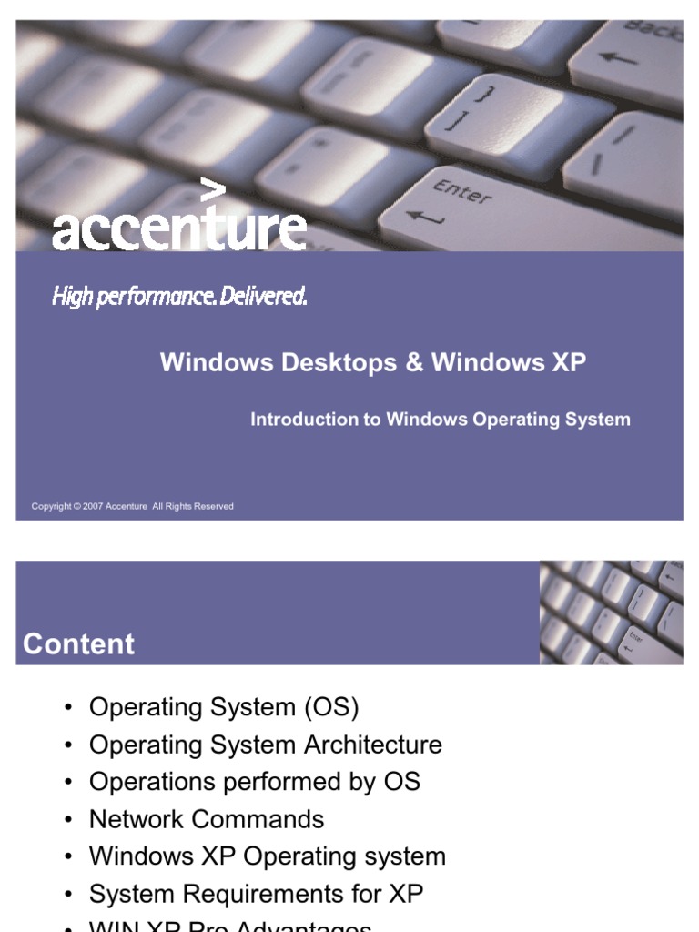 Windows Desktops & Windows XP: Introduction To Windows Operating System ...