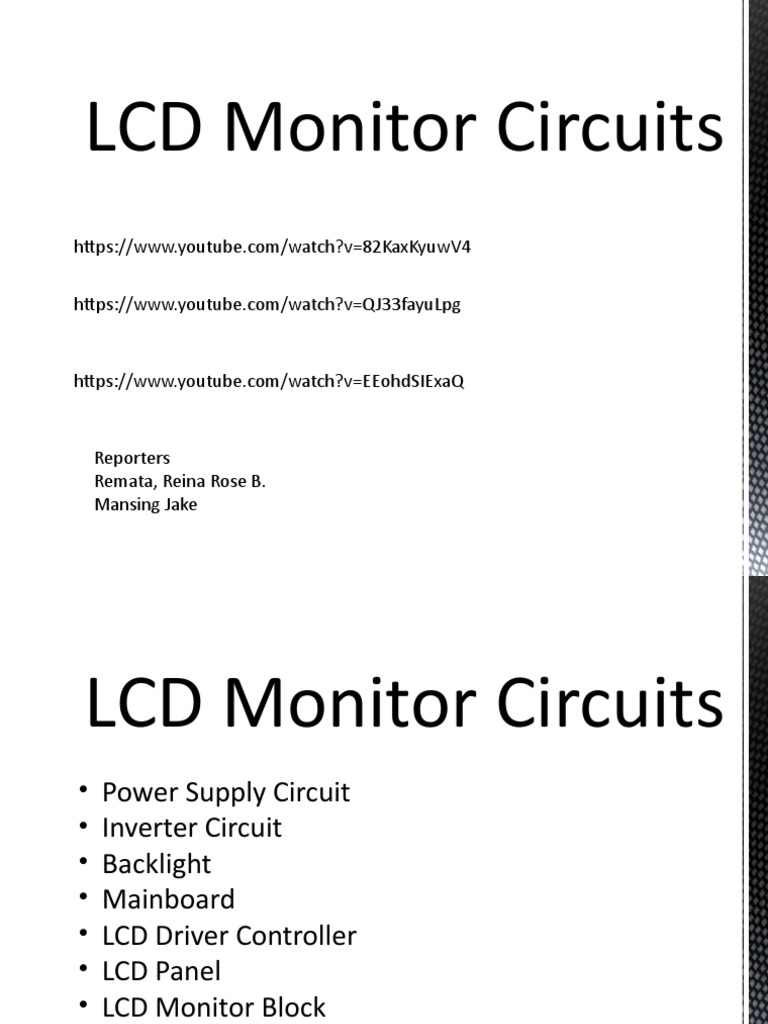LCD Monitor Circuit Overview | PDF | Liquid Crystal Display | Backlight