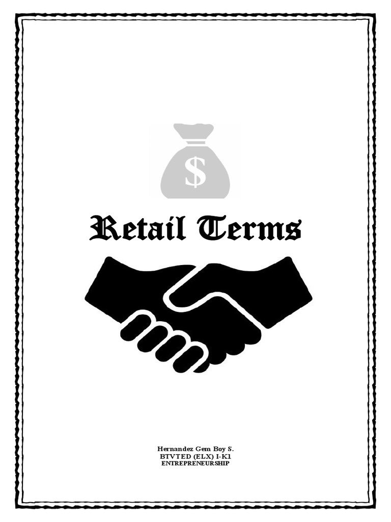 Retail terms pdf retail point of sale