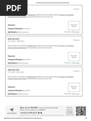 Free Rent Receipt Generator _ Download Rent Receipt Online