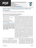 Survey of Deep Learning Approaches For Twitter Text Classification