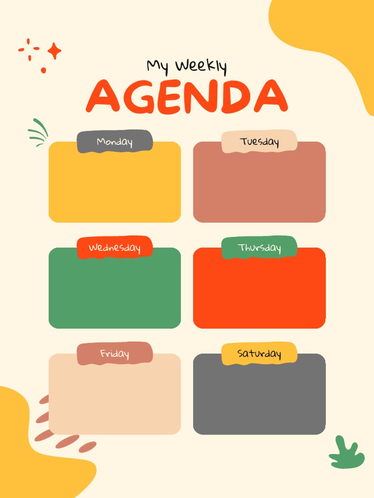 Weekly Agenda For Students