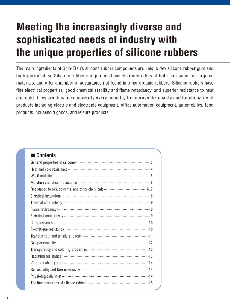 Silicone Rubber Properties PDF Silicone Acid