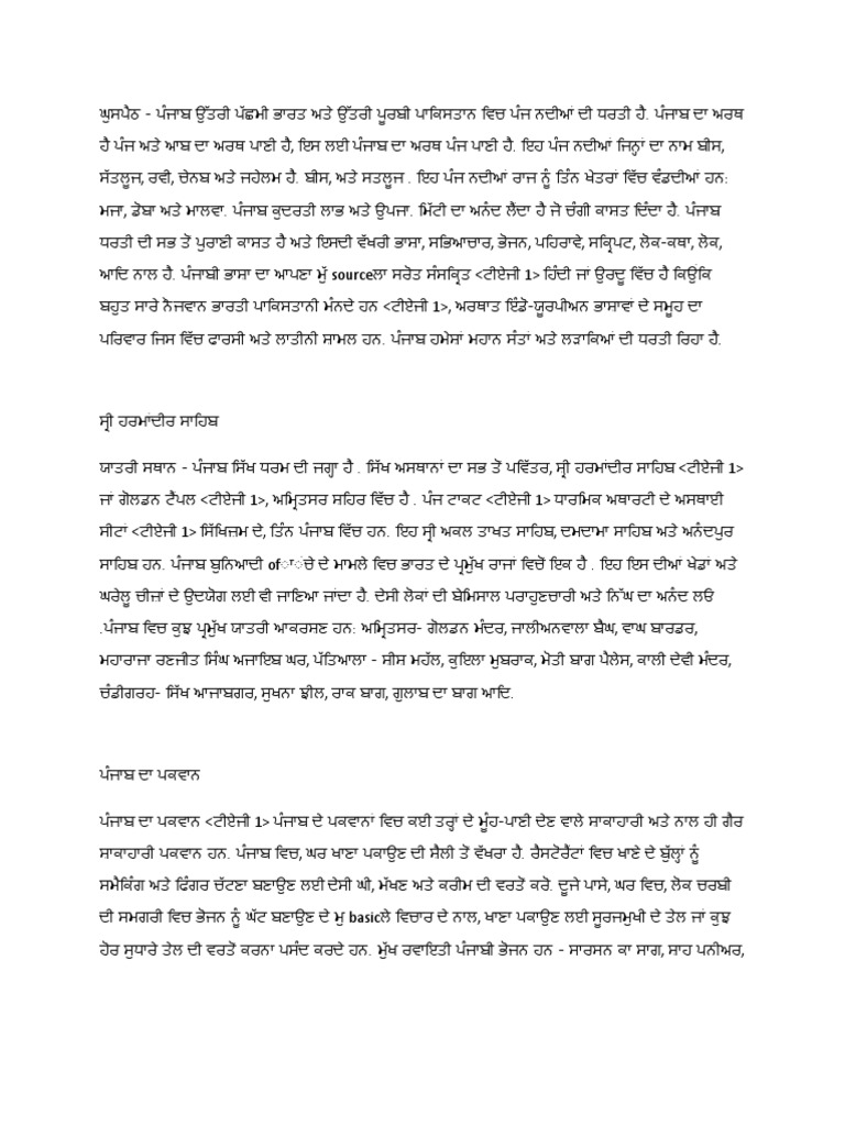 Punjabi Culture and History | PDF