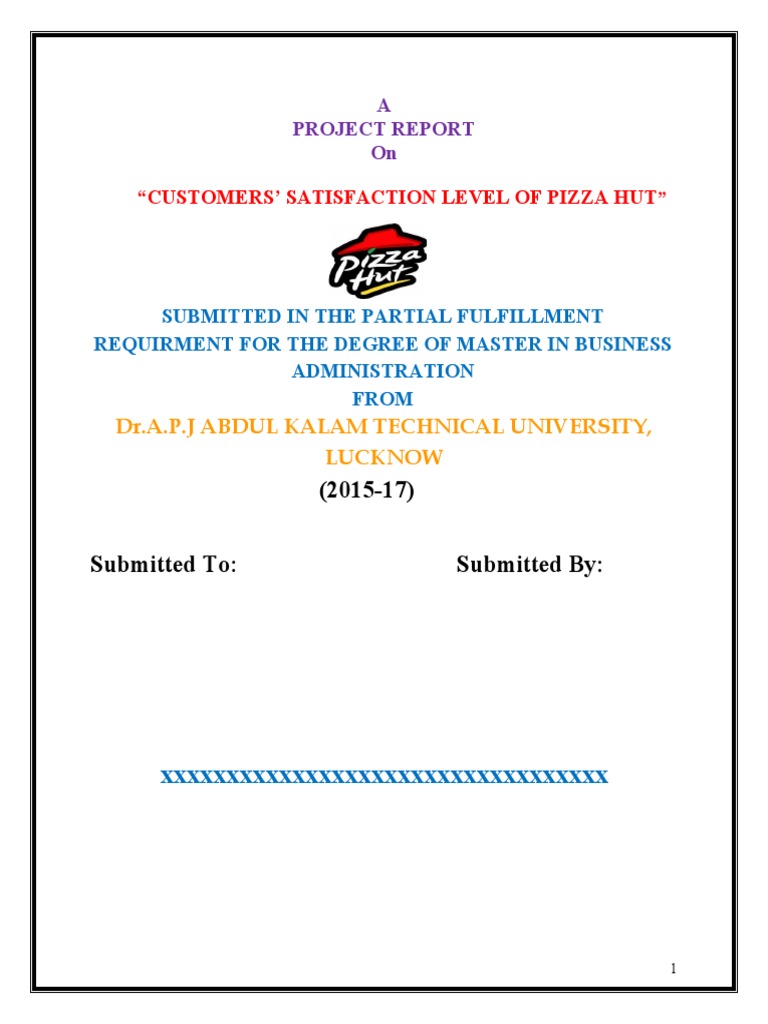 Pizza Hatt MRKT Report | PDF | Fast Food Restaurants | Marketing