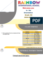Grade XII - Orientation
