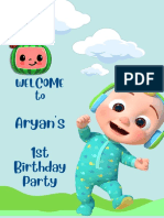 WELCOME to Aryan's 1st Birthday Party