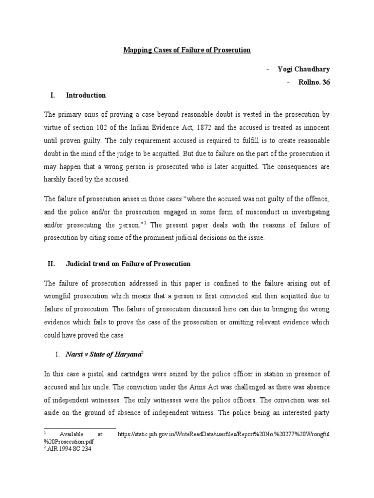 Causes of Prosecution Failures in Law | PDF | Prosecutor | Witness