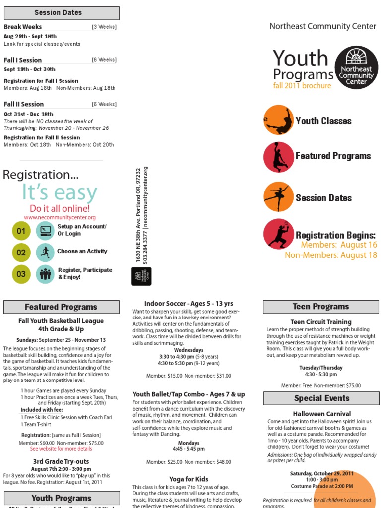 Fall 2011 Youth Programs Registration | PDF | Weight Training | Leisure