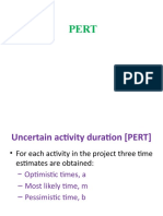 Calculating PERT time estimates and project duration probability