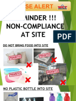 HSSE ALERT Non Compliance at Site
