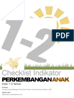 Checklist Indikator PERKEMBANGANANAK Usia 1 2 Tahun Sumber Konsep