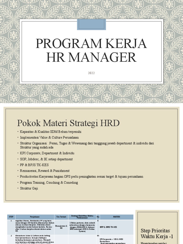 Program Kerja HRD 2022 untuk Karyawan | PDF