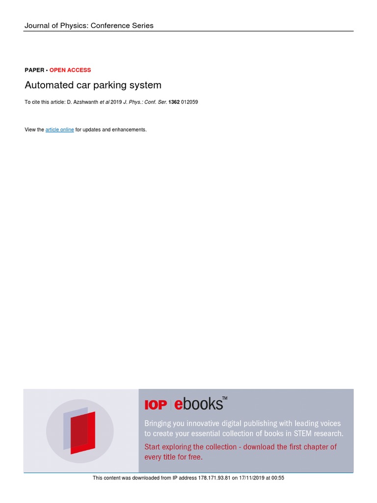Automated Car Parking System Design | PDF | Parking | Internet Of Things