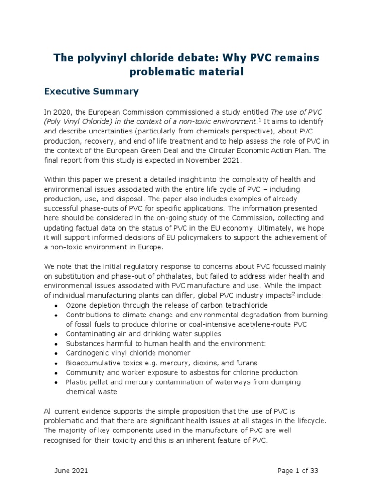 PVC: Health and Environmental Risks | PDF | Polyvinyl Chloride ...