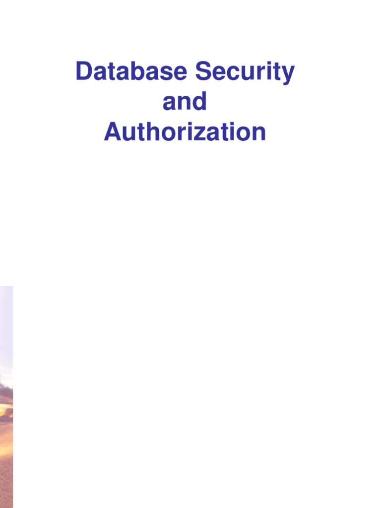 Database security pdf databases classified information